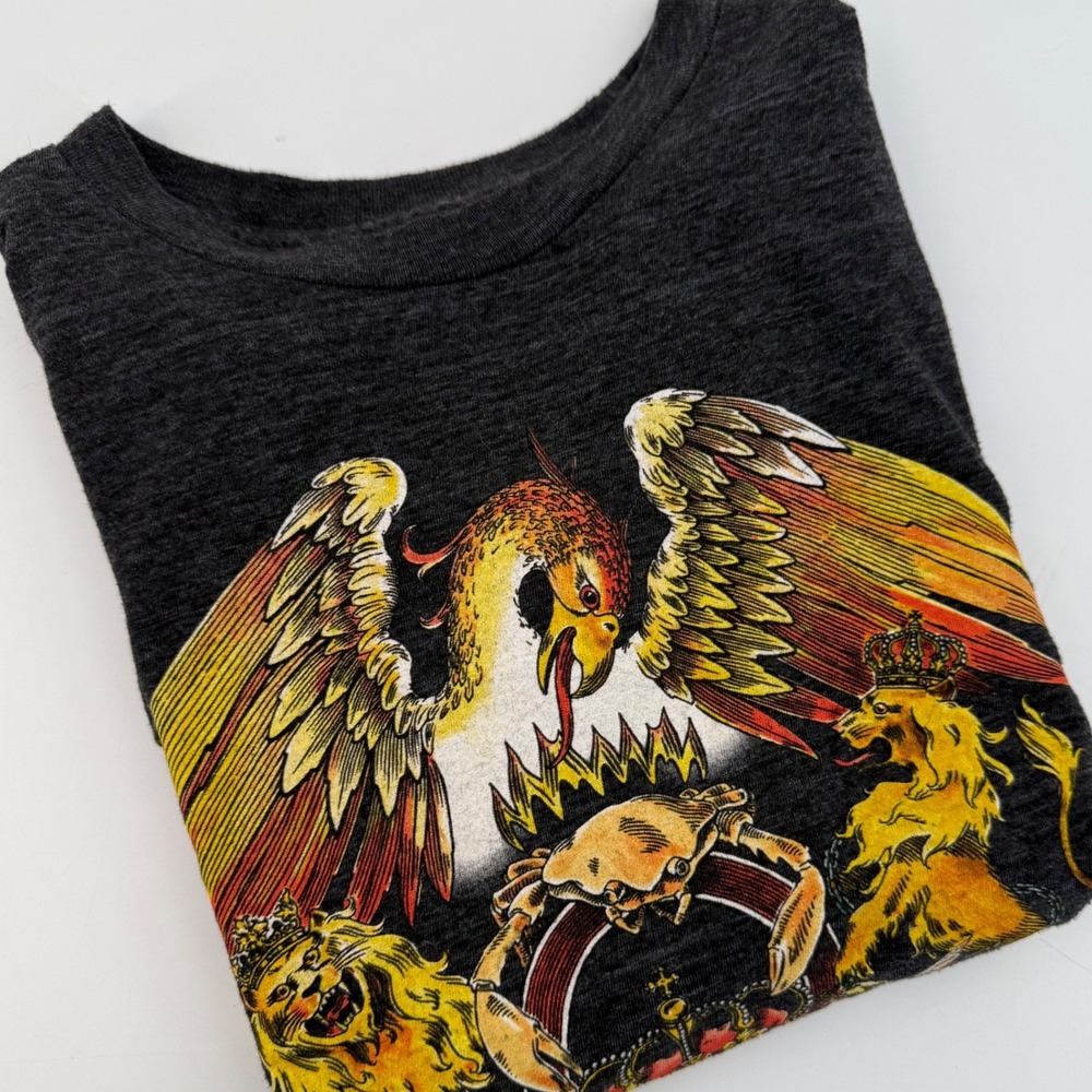 Queen Band T Shirt Charcoal Grey Short Sleeve‎ Graphic Tee